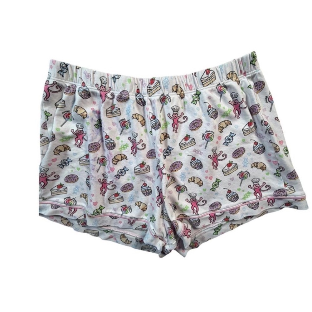 Roller Rabbit Caffè Panna Pajama Shorts Size Sm 100% Pima Cotton Cupcake Print
